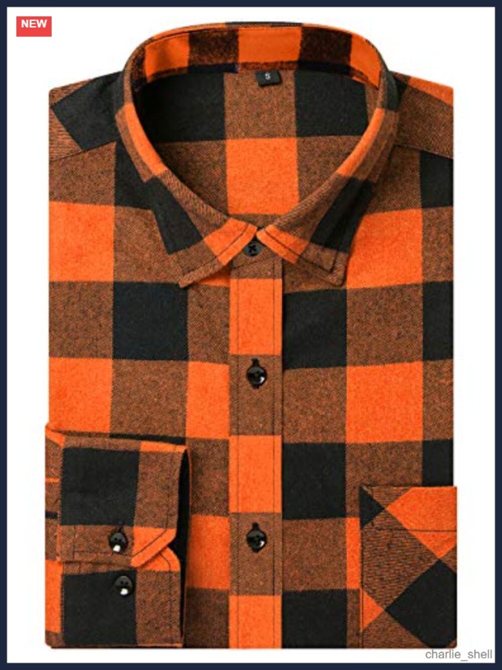Men's Slim Fit Buffalo Flannel Button Down Shirt, Long Sleeve